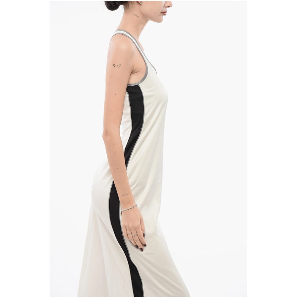 Viscose Slip Dress with Embroidered Logo