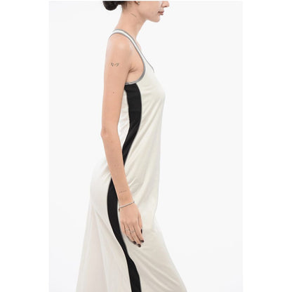 Viscose Slip Dress with Embroidered Logo