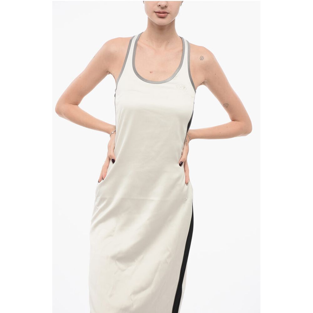 Viscose Slip Dress with Embroidered Logo