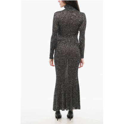 Sequined Maxi Dress with Turtleneck