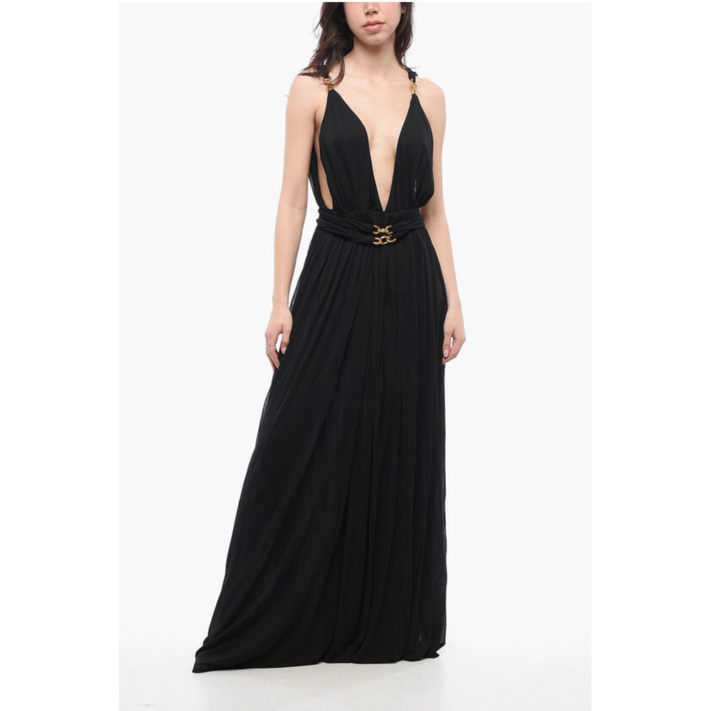 Pleated Dress with Chain Detail