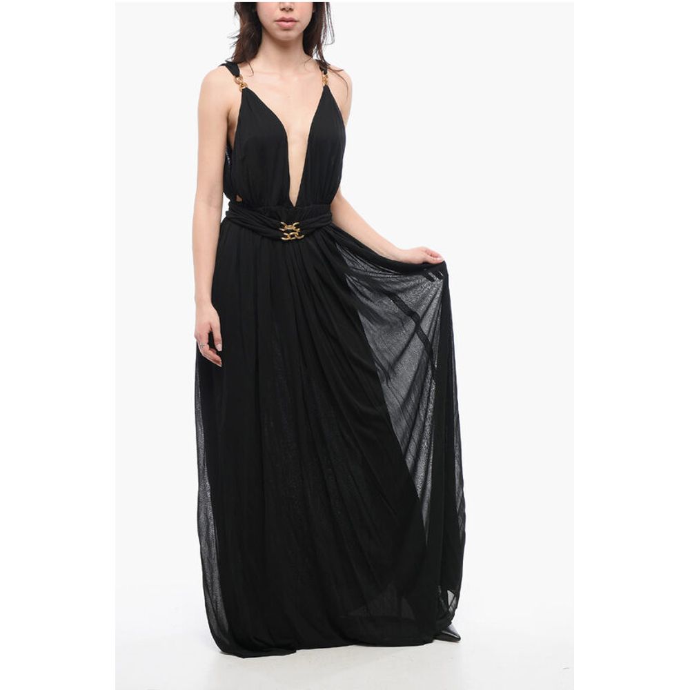 Pleated Dress with Chain Detail
