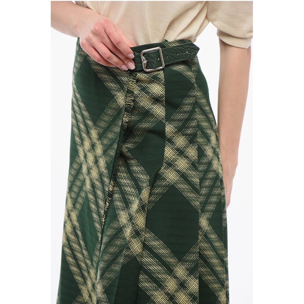 Wool Wrap Skirt with Fringed Hem
