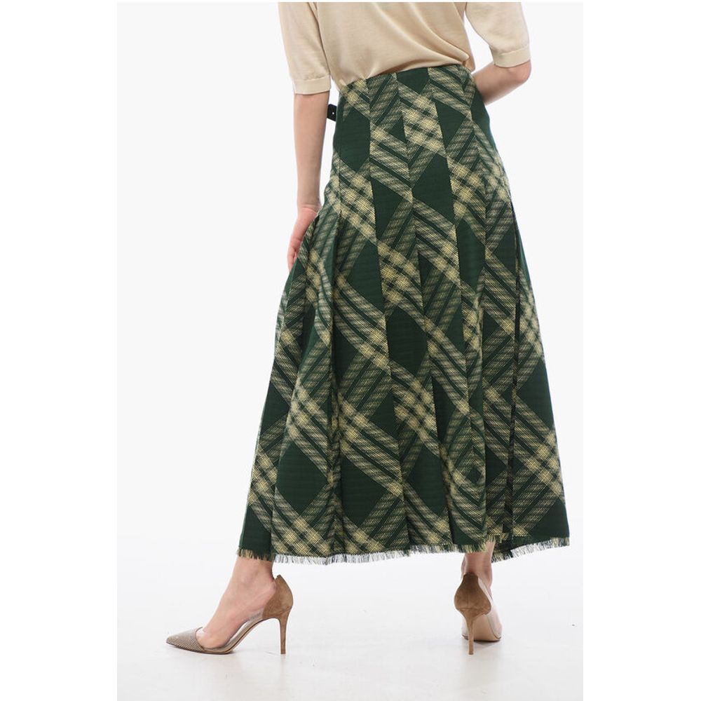 Wool Wrap Skirt with Fringed Hem