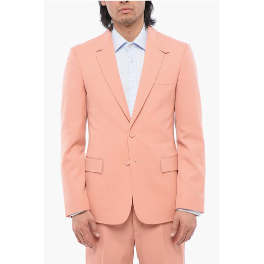 Wool Blazer with Button-down Collar