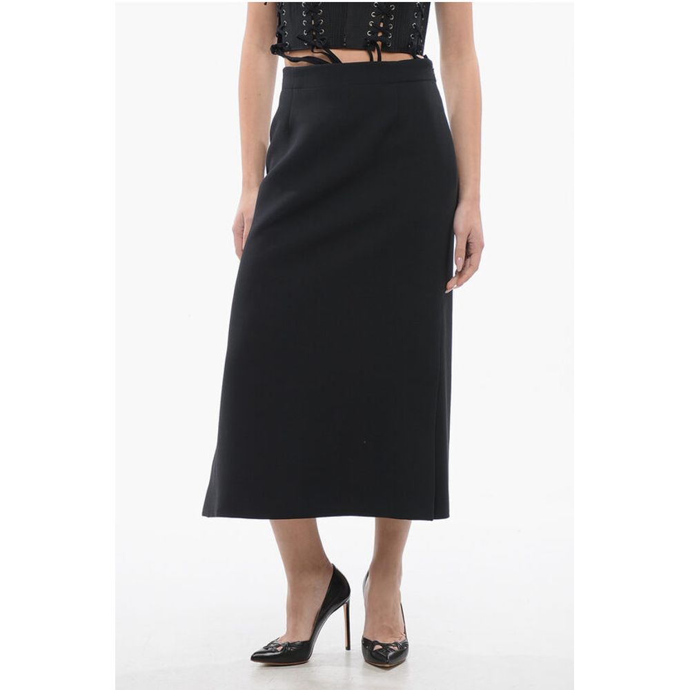 Wool Blend A-Line Longuette with Side Splits