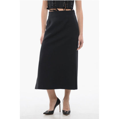 Wool Blend A-Line Longuette with Side Splits