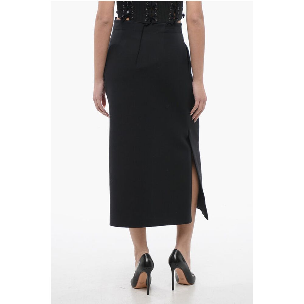Wool Blend A-Line Longuette with Side Splits