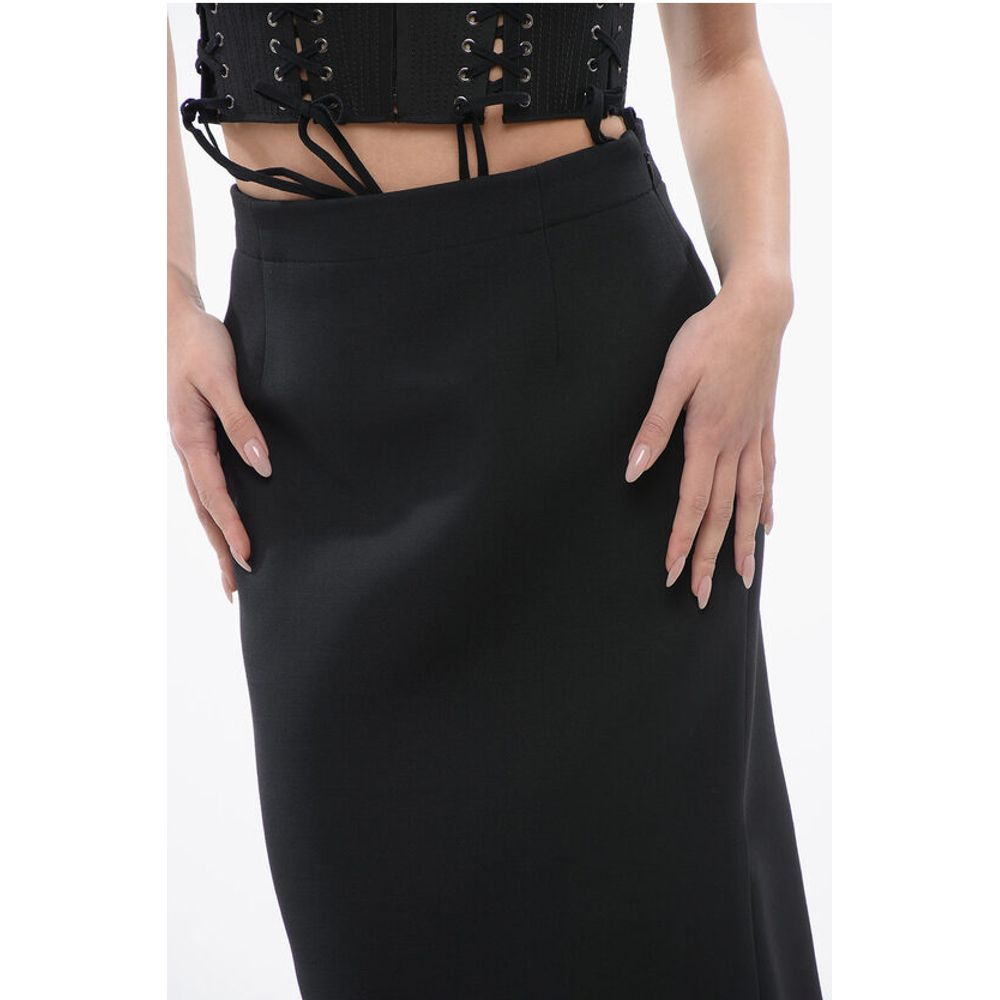 Wool Blend A-Line Longuette with Side Splits