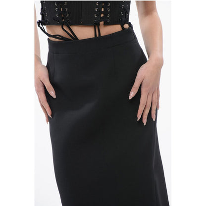 Wool Blend A-Line Longuette with Side Splits