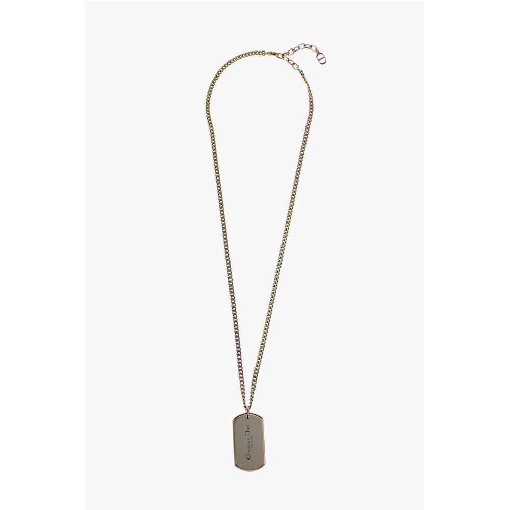 Opalescent Effect Necklace with Engraved Pendent