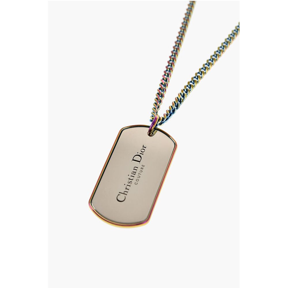 Opalescent Effect Necklace with Engraved Pendent