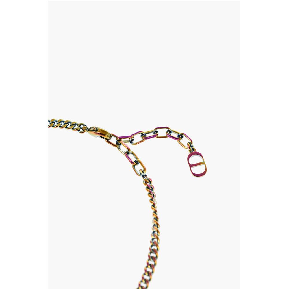 Opalescent Effect Necklace with Engraved Pendent