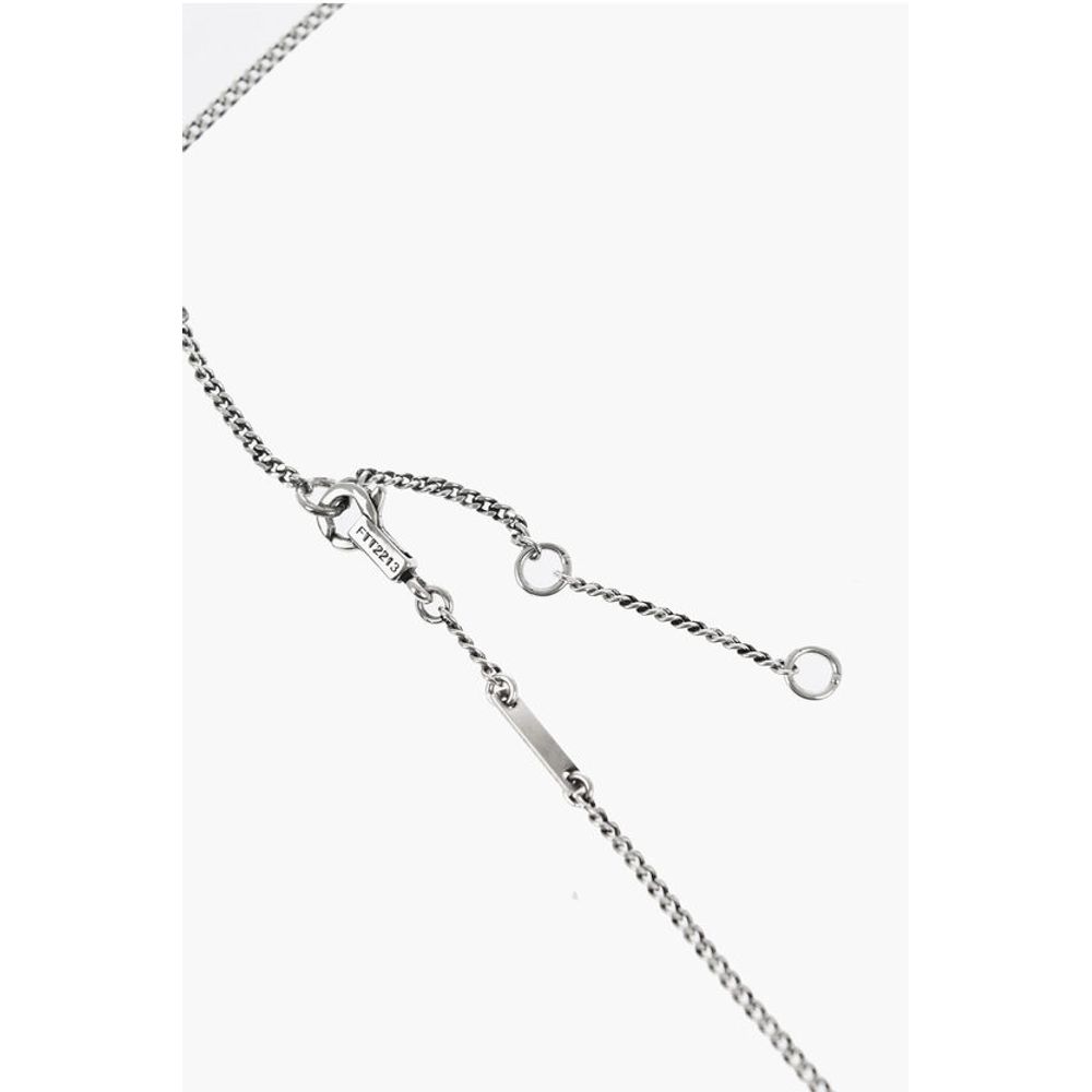 Brass Necklace with Arrow-Shaped Rhinestone Pendant