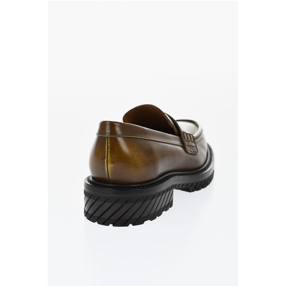 Leather COMBAT Loafers Vintage Effect