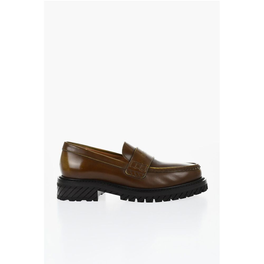 Leather COMBAT Loafers Vintage Effect