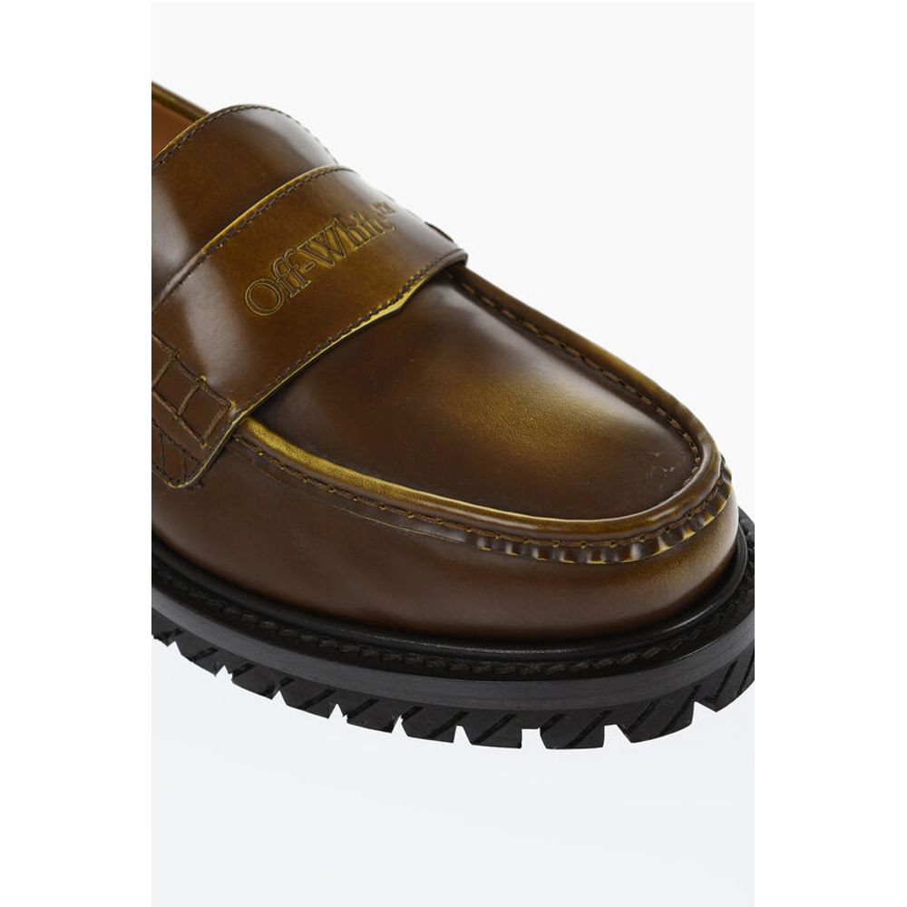 Leather COMBAT Loafers Vintage Effect