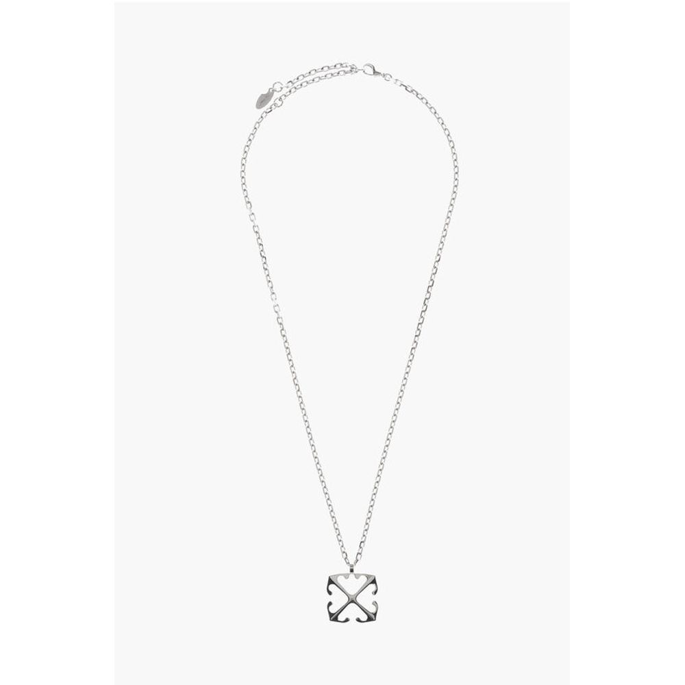 Silver-Tone Chain Necklace with Arrow Pendant