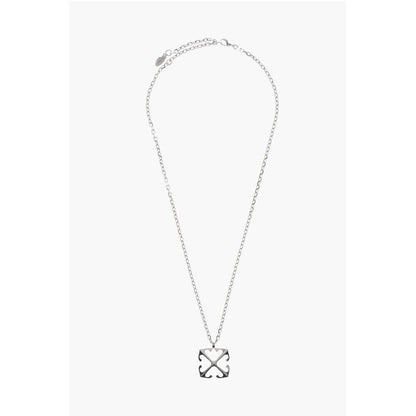 Silver-Tone Chain Necklace with Arrow Pendant