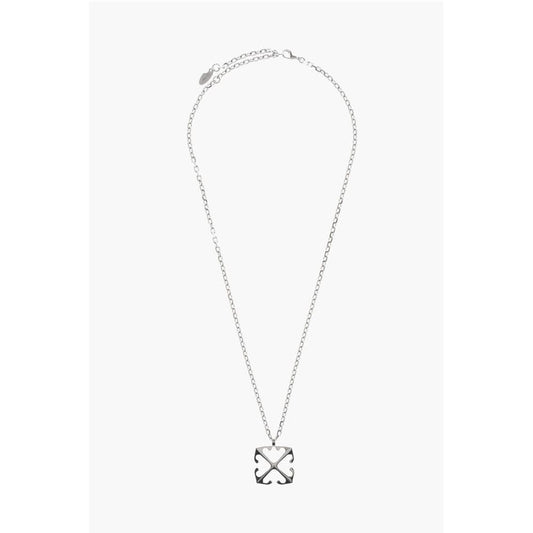 Silver-Tone Chain Necklace with Arrow Pendant