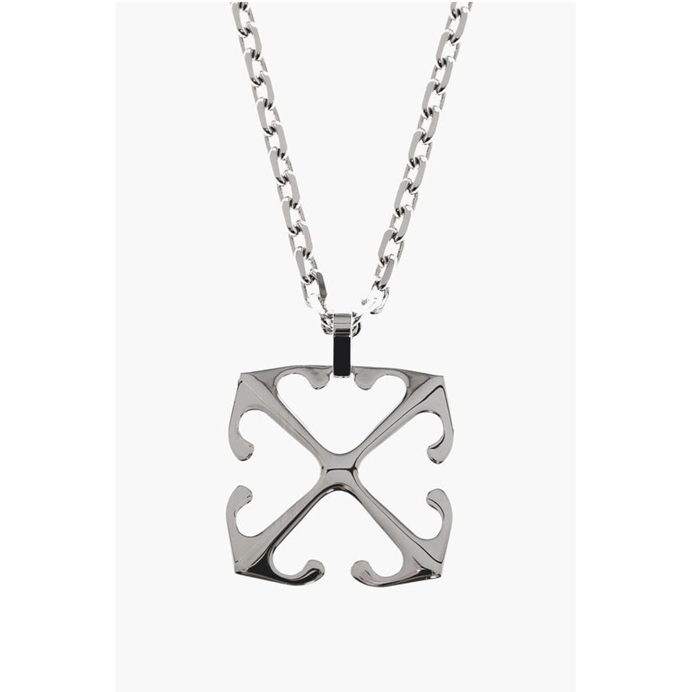 Silver-Tone Chain Necklace with Arrow Pendant