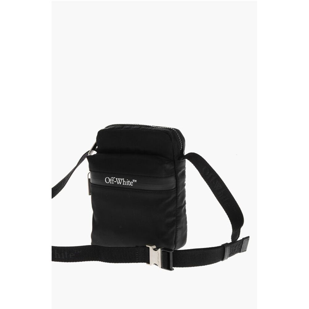 Nylon Crossbody Bag with Contrasting Logo