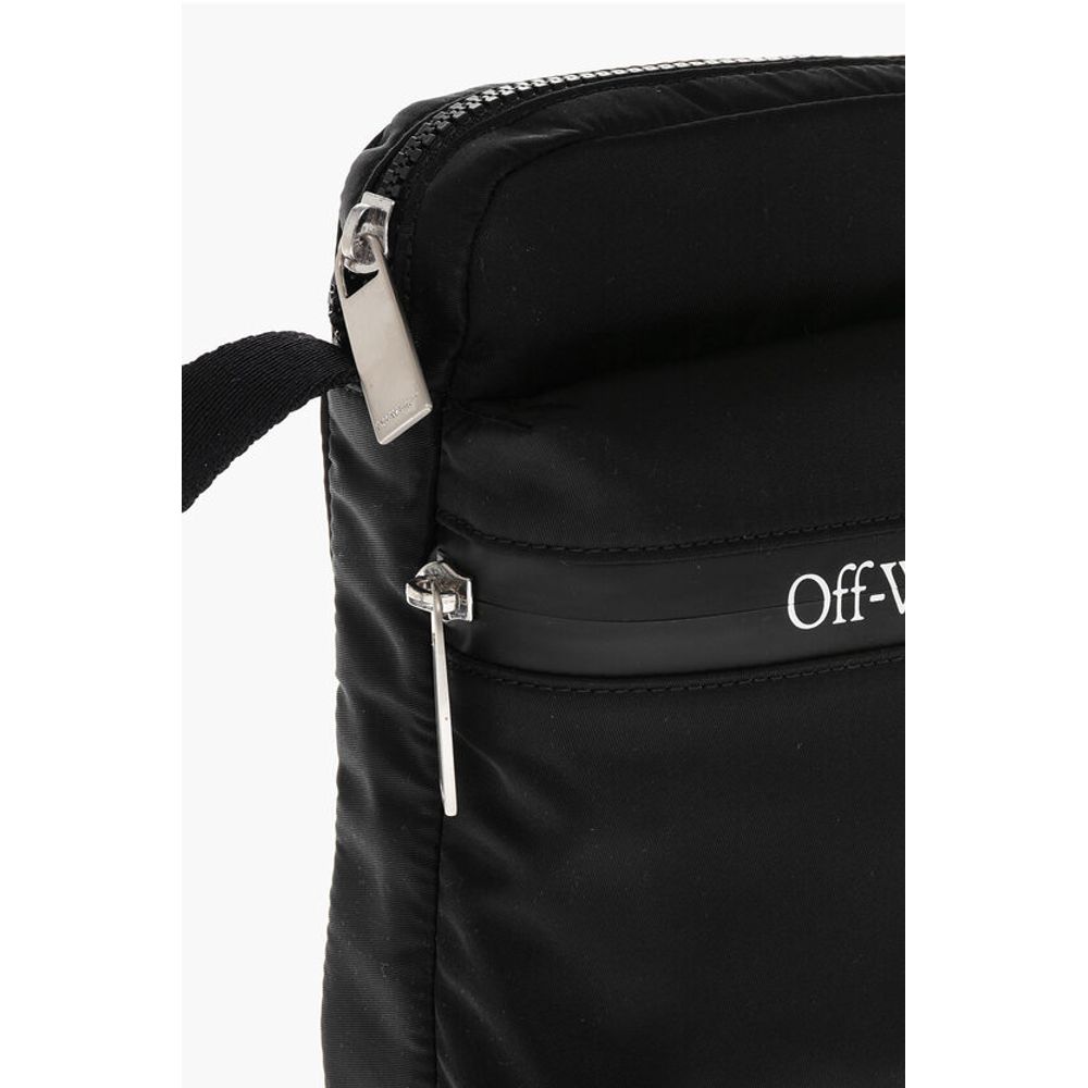 Nylon Crossbody Bag with Contrasting Logo