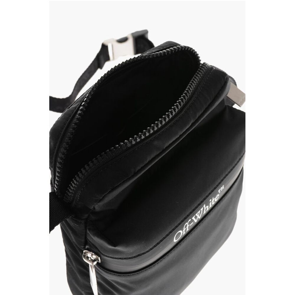 Nylon Crossbody Bag with Contrasting Logo