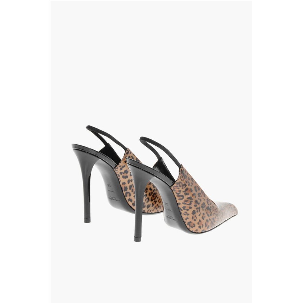 Animal Patterned Patent Leather Slingbacks with Stiletto Hee