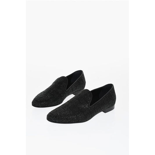 Rhinestoned Satin Loafers