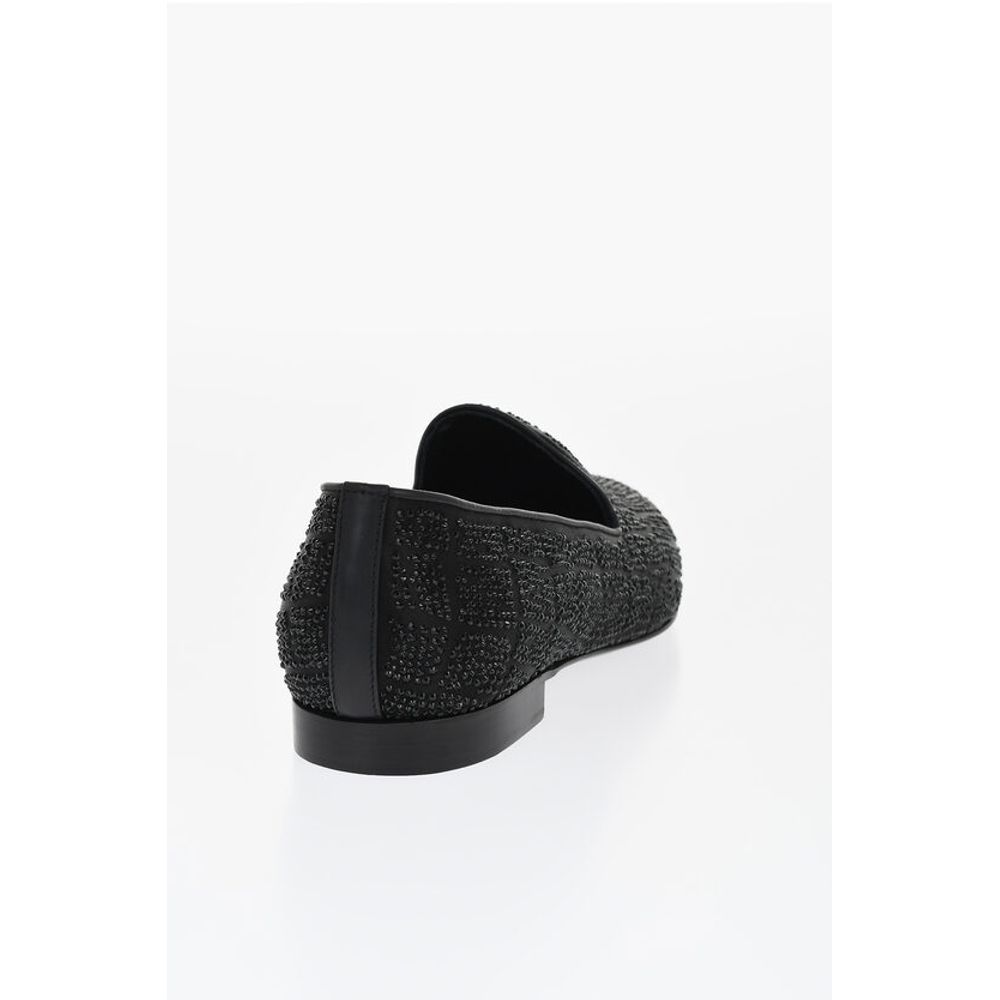 Rhinestoned Satin Loafers