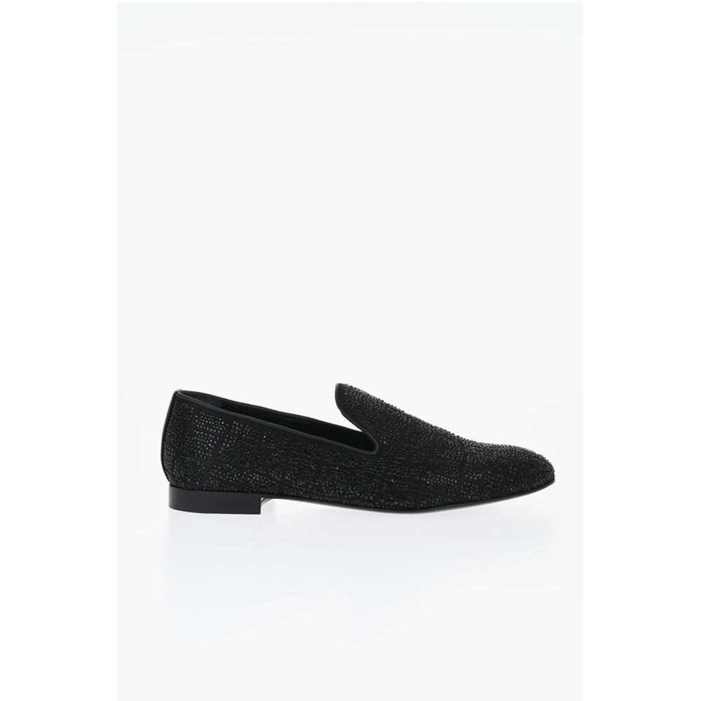 Rhinestoned Satin Loafers