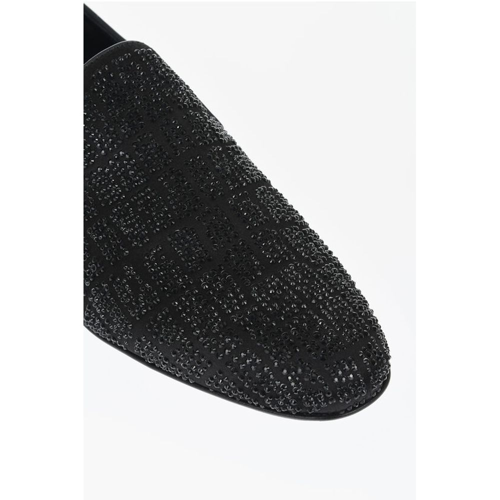 Rhinestoned Satin Loafers