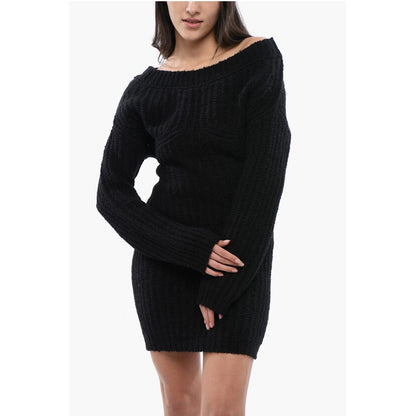 Alpaca Blend Off-Shoulder Dress