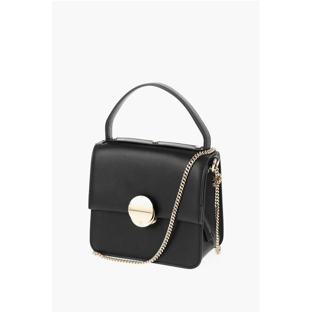 Leather Crossbody Bag with Golden-Effect Chain
