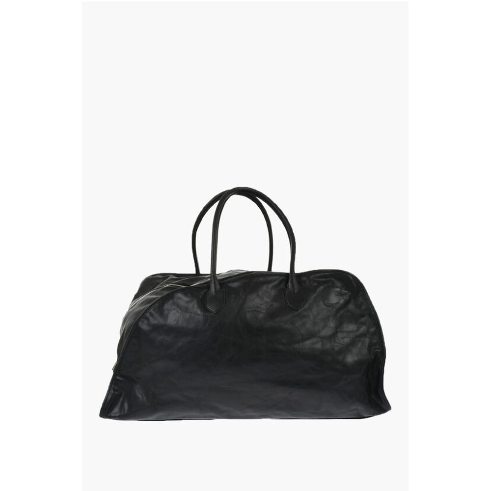 Solid Color Leather SHIELD Duffle Bag