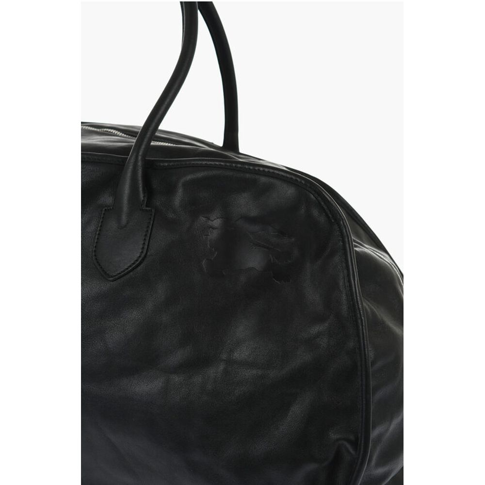 Solid Color Leather SHIELD Duffle Bag