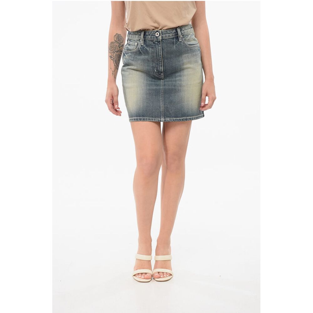 Vintage Washed Denim Miniskirt