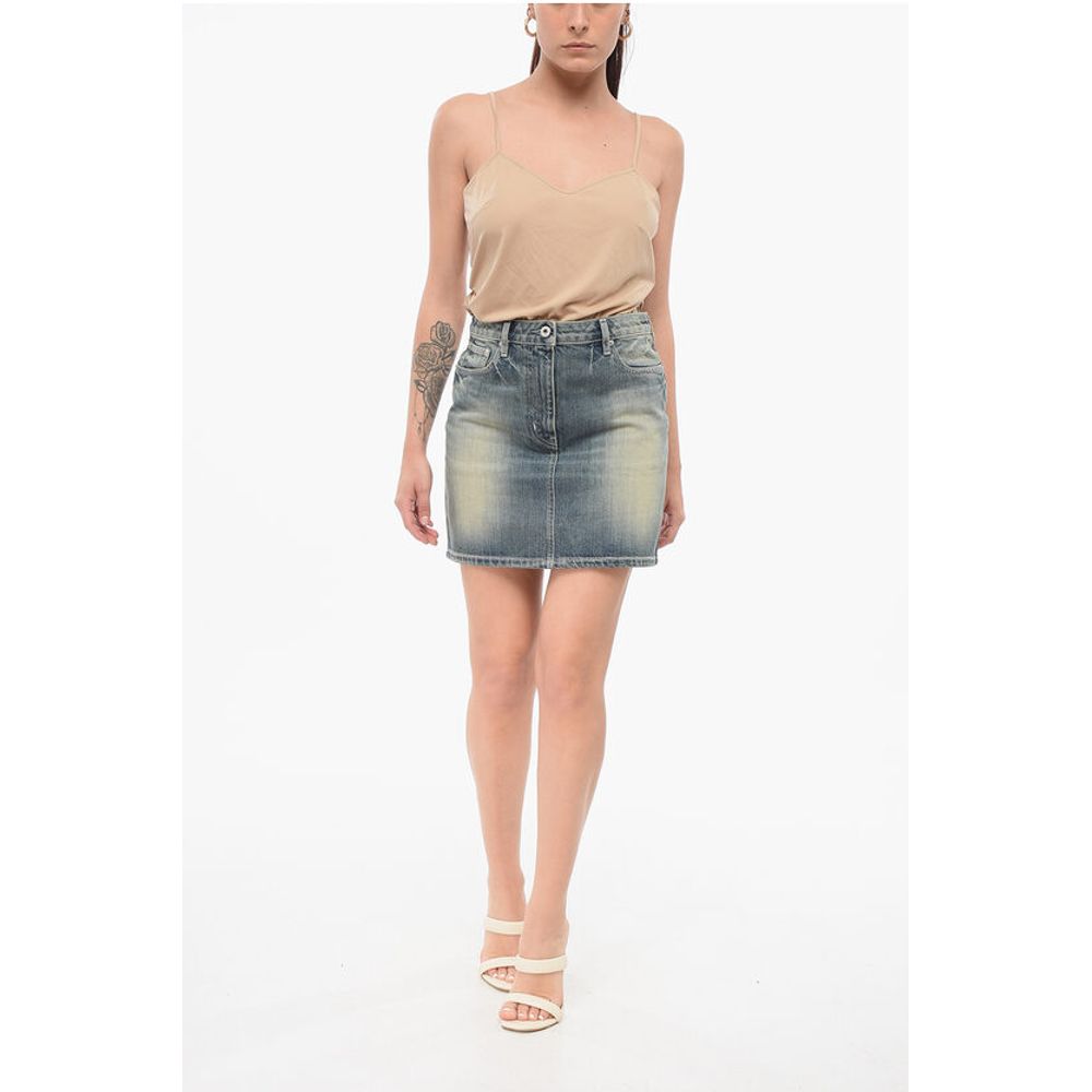 Vintage Washed Denim Miniskirt
