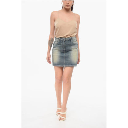 Vintage Washed Denim Miniskirt