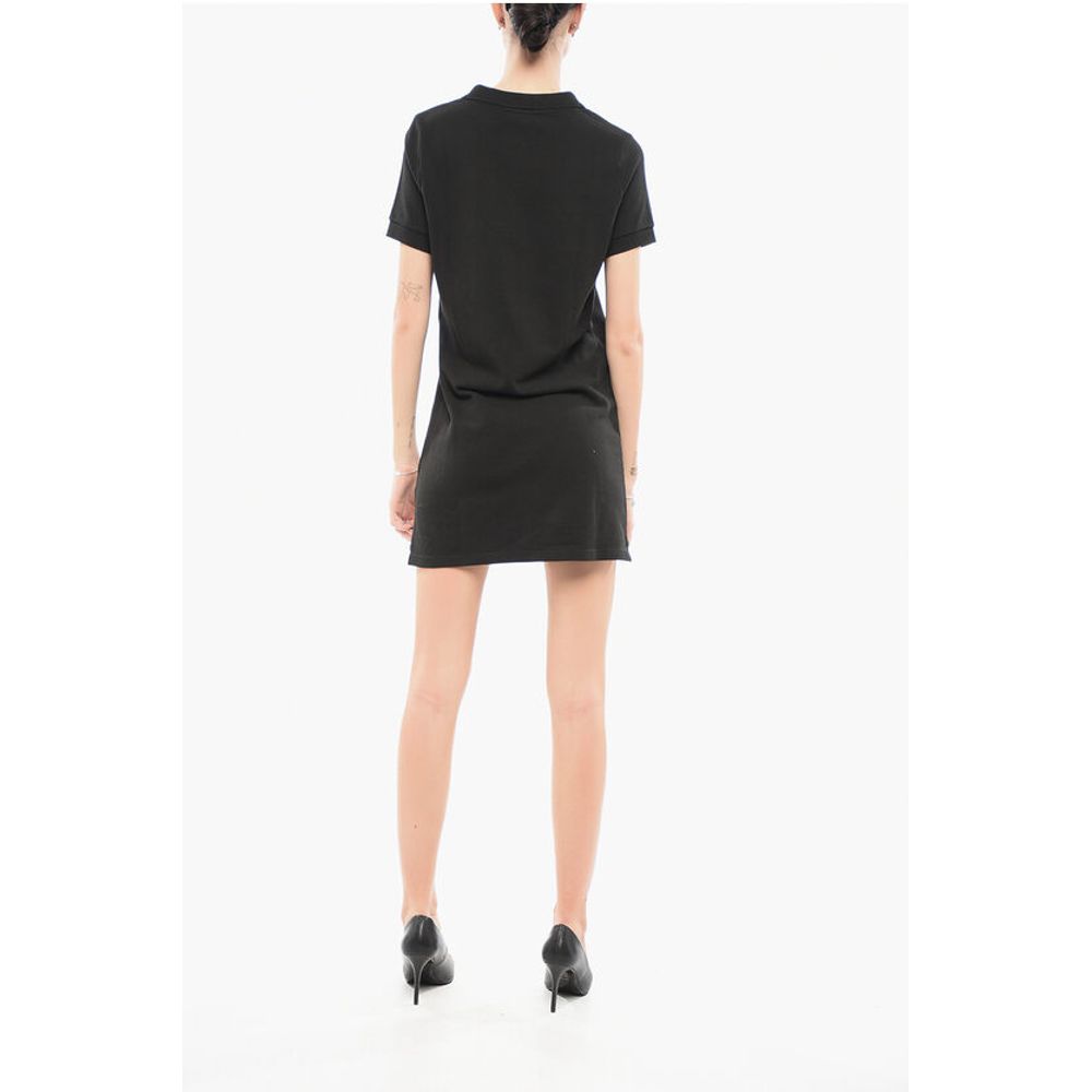 Piquet Cotton Tee Dress with Polo Neck