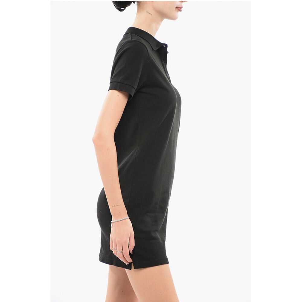Piquet Cotton Tee Dress with Polo Neck