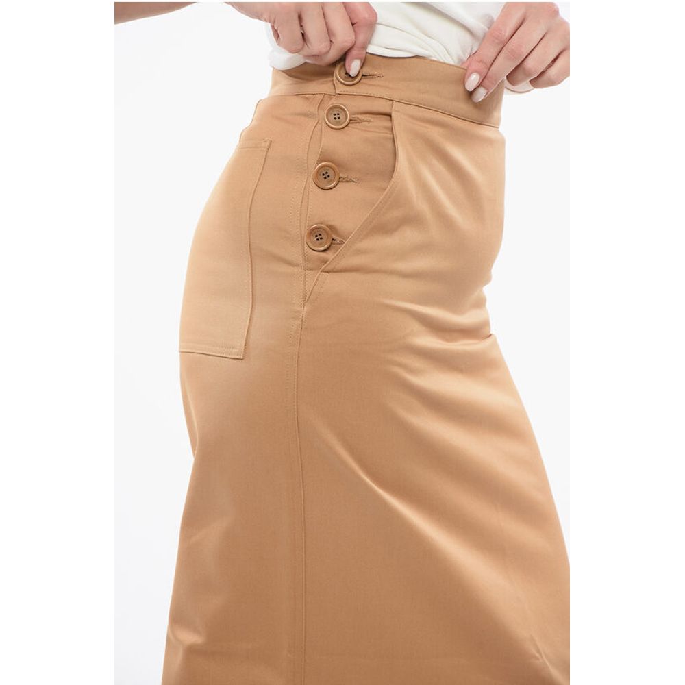 SFILATA Side Buttoned CRESTA Cotton A-Line Skirt