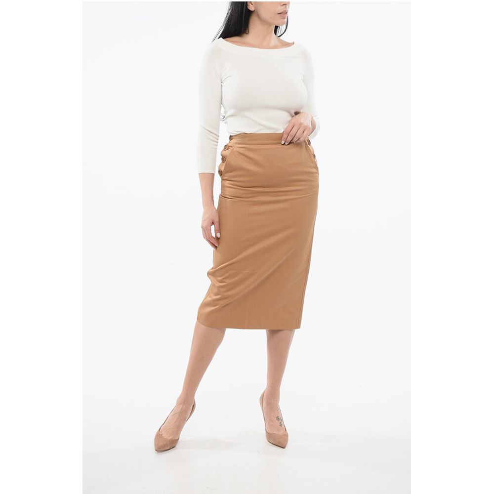 SFILATA Side Buttoned CRESTA Cotton A-Line Skirt