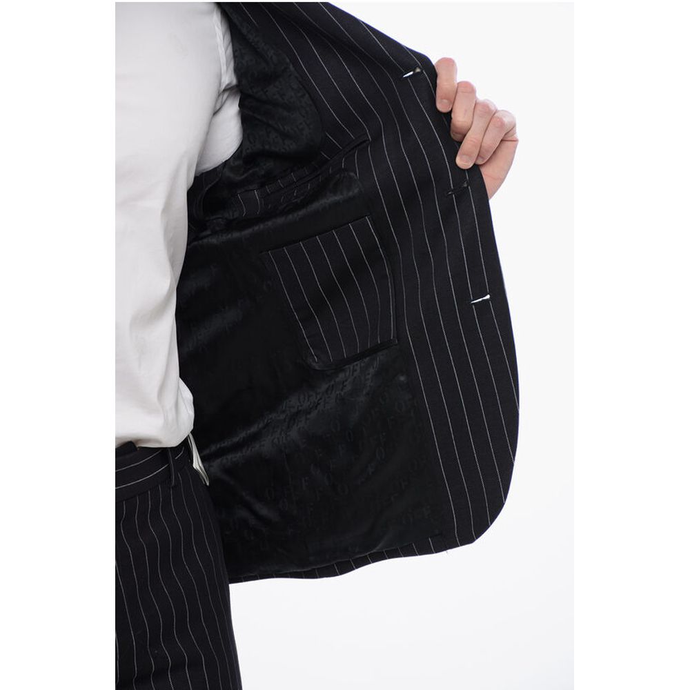 Pinstriped 23 Blazer with Flap Pockets