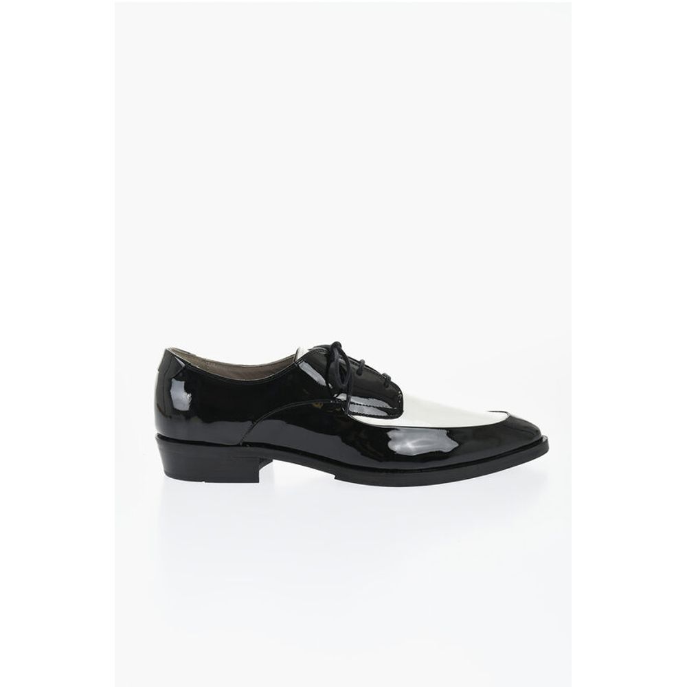 Vinyl Two-Toned Leather Derby Shoes