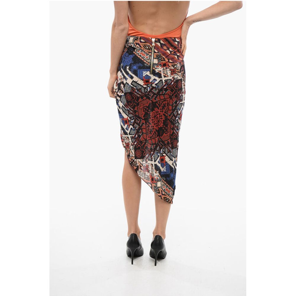 Aztec Print Skirt With Slit