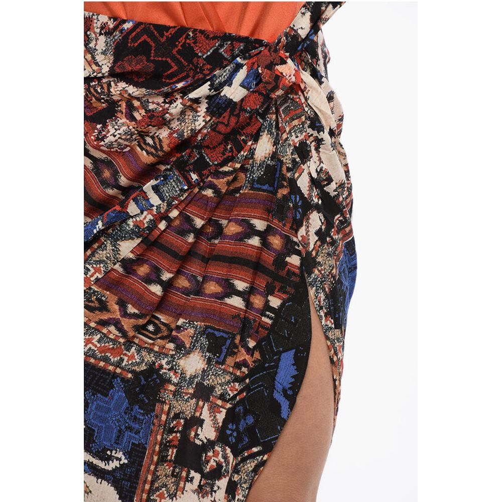 Aztec Print Skirt With Slit