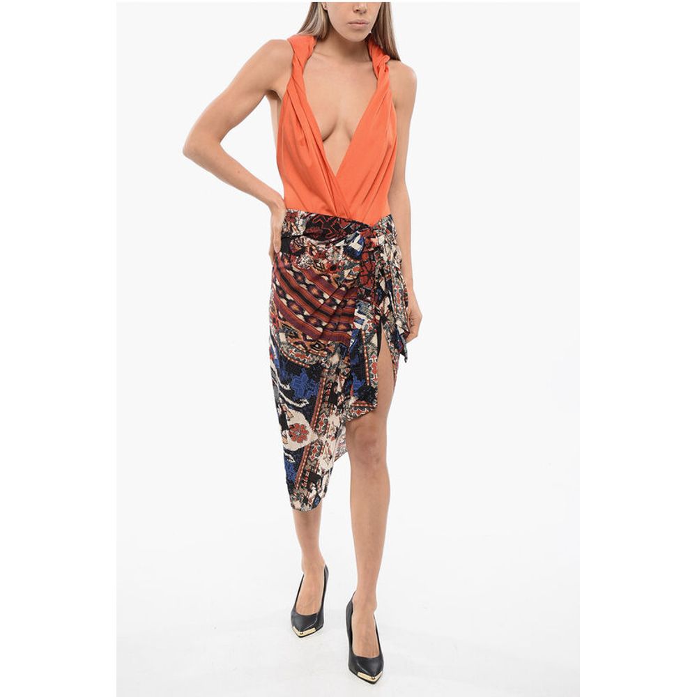 Aztec Print Skirt With Slit