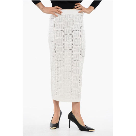 Knitted Monogram Longuette with Elastic Waistband